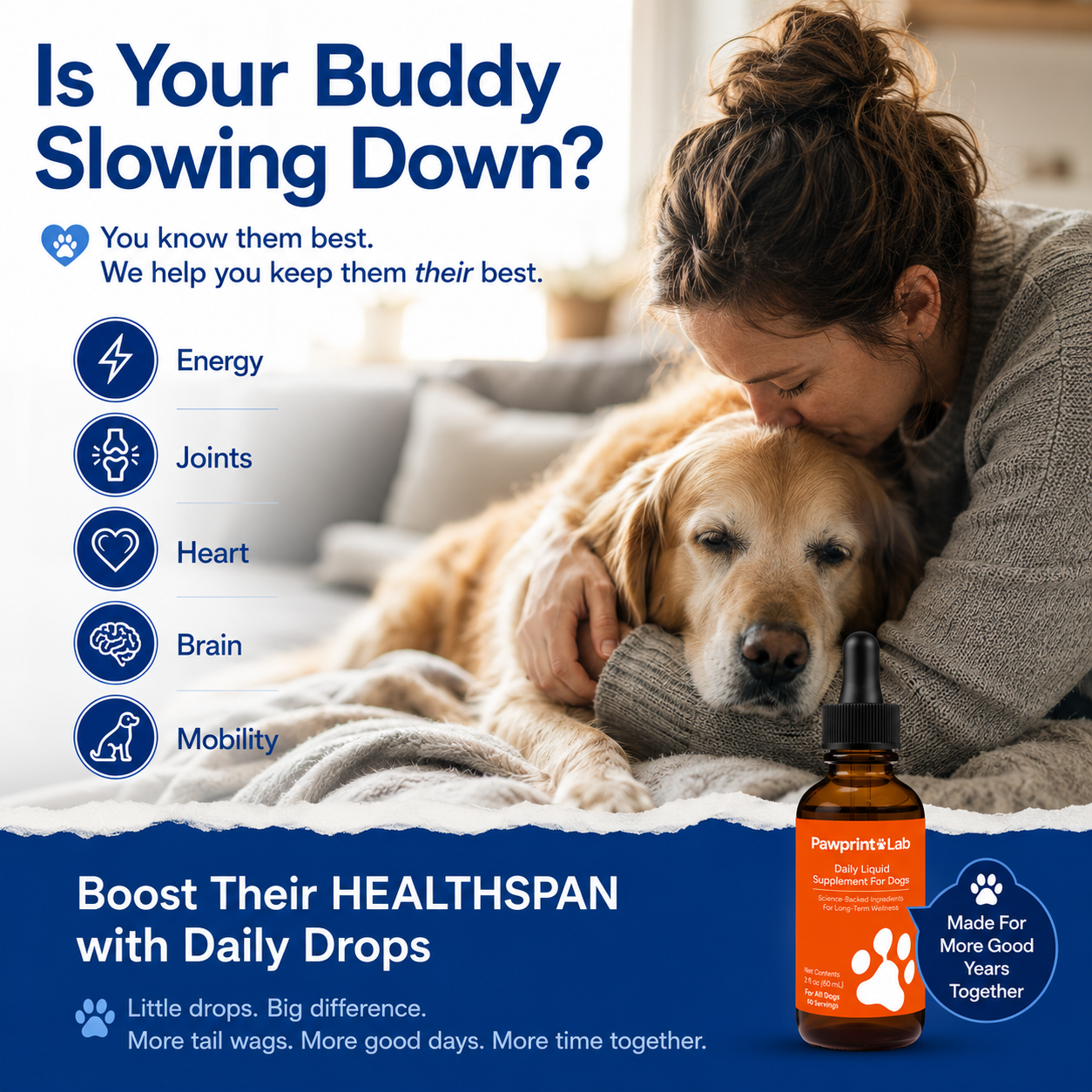 Daily Liquid Multivitamin Supplement for Dogs – Immune, Skin & Overall Health Support